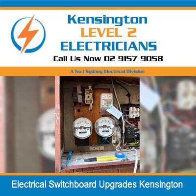 Electrical meter box with analog meters and wiring for switchboard upgrade services in Kensington